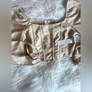 Kirious Beige Puff Sleeve Top